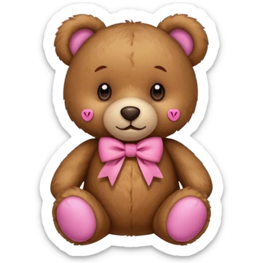 Teddy Bear With Pink Bow  sticker