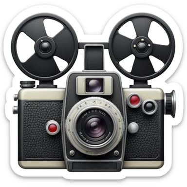 vintage film camera with indie aesthetic sticker