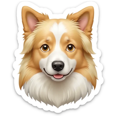 blonde and white border collie dog sticker