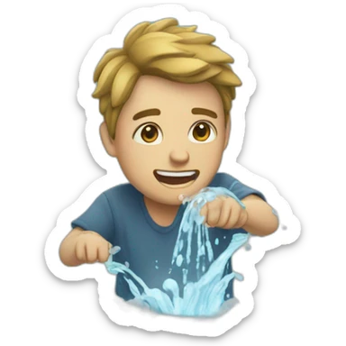 Personne qui crache de l'eau sticker