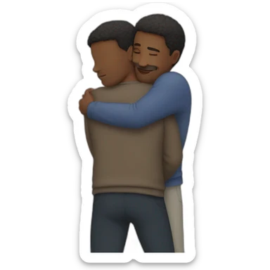 Two men hugging sticker