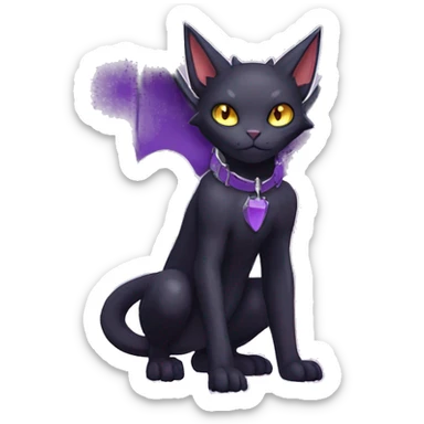 cool edgy evil black Purple nargacuga-bat-cat-Fakemon collar full body sticker