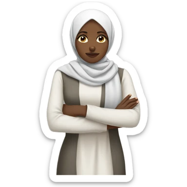 African hijabi sad crossing arms sticker