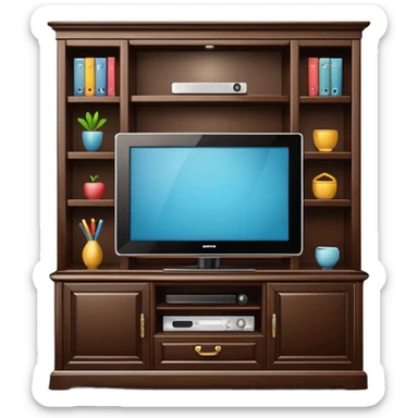 modern tv standing on a super luxurious cupboard sticker