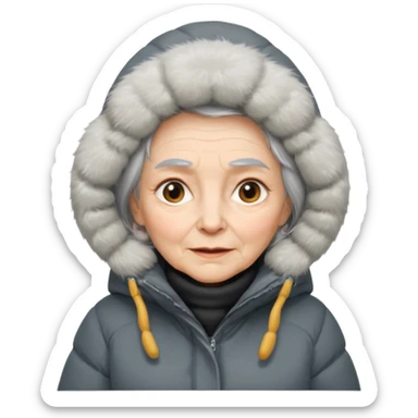 old woman in puffy winter coat











 sticker