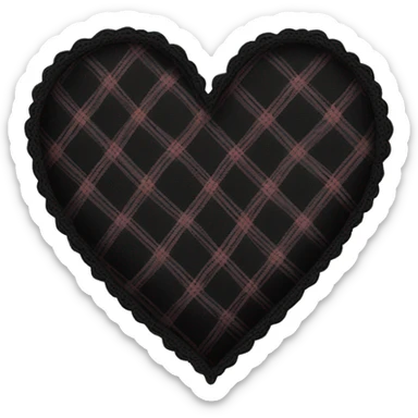 Black heart with plaid lace sticker