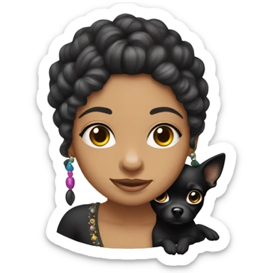 Gypsy with fair hair and black chihuahua sticker