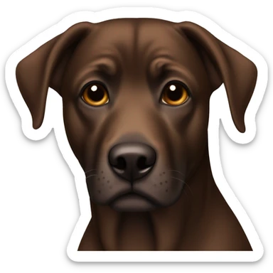 dark brown cur dog  sticker
