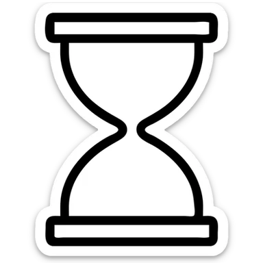 minimalist icon of an hourglass symbolizing focus time, clean lines, neutral palette sticker