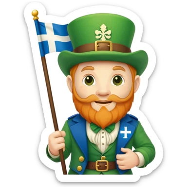 Leprechaun holding  Finland flag￼ sticker