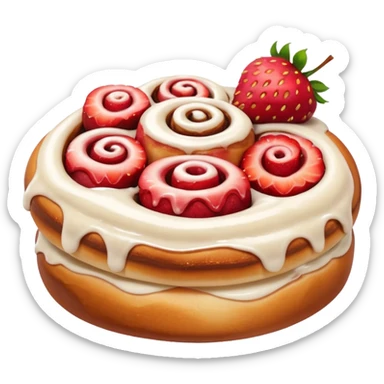 cinnamon rolls with strawberries  sticker