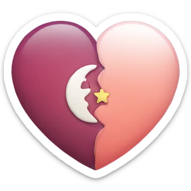 heart with moon sticker