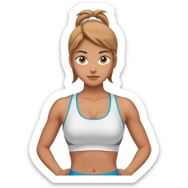 full upper body female front with sports bra sticker