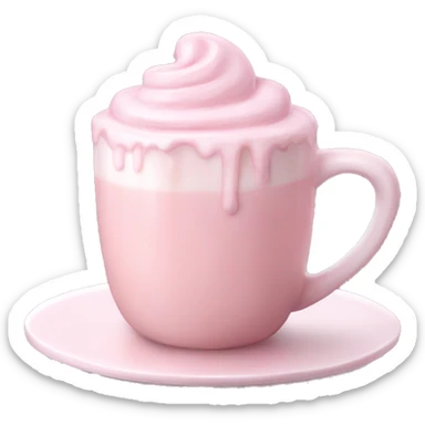 Aesthetic light pink hot chocolate sticker