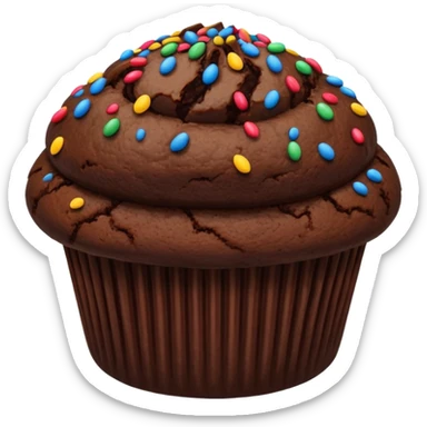 dark brown chocolate muffin chocolate sprinkles on top sticker