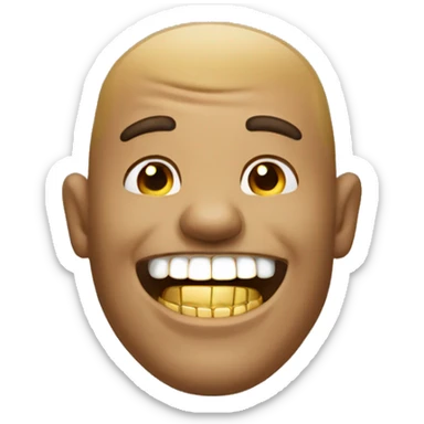Man with gold teeth smiling sticker