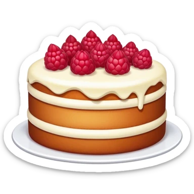 cute raspberry and cream cake  sticker