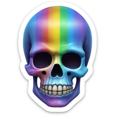 rainbow skull sticker