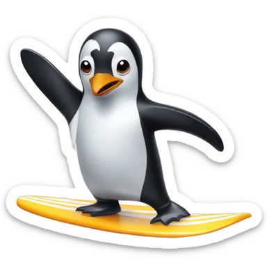 Penguin surfing  sticker