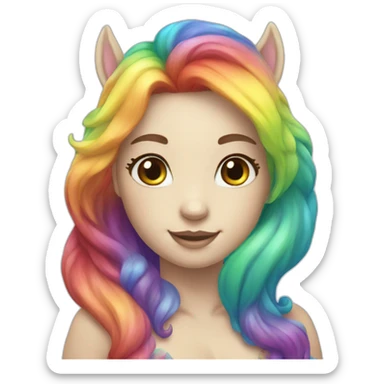 rainbow mermaid unicorn sticker