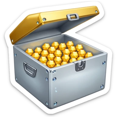 emoji of open box with sparkles inside sticker