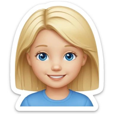 blond hair girl todler emojj sticker