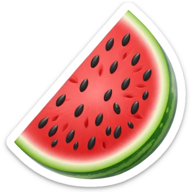 Watermelon slice with star-shaped seeds. sticker