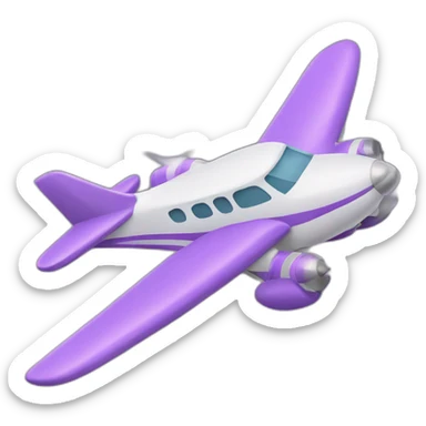 Lilac cartoon airplane sticker