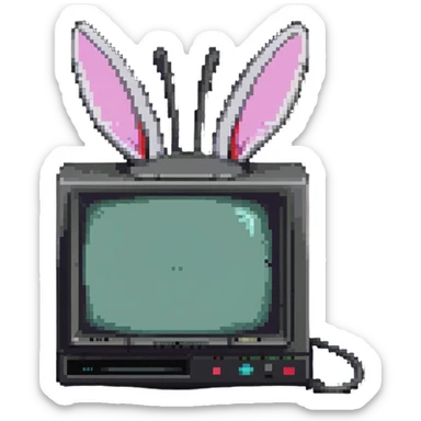 1980s Sony CRT TV with rabbit ears antenna sticker