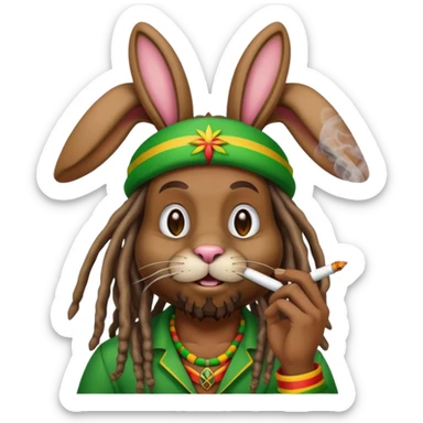rasta easter bunny smoking sticker