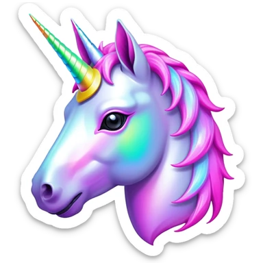 Vaporwave cyber punk unicorn sticker