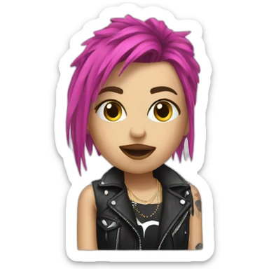 Rock punk girl sticker