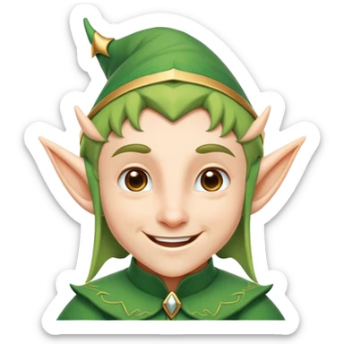 friendly elf with pointy ears sticker