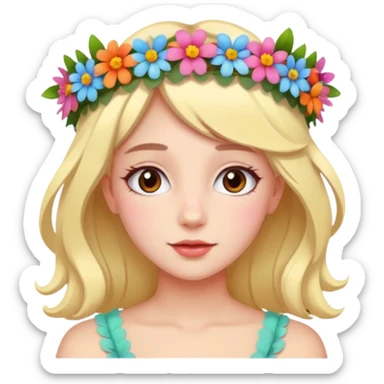 flower crown girl sticker