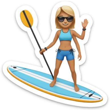 Cute paddle boarding  sticker