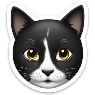 mischievous cat with black hair sticker