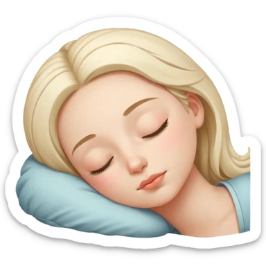 sleeping girl with closed eyes peaceful expression sticker