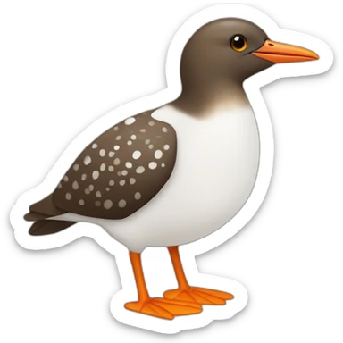 brown and white speckled sea bird with orange beak and LEGS sticker