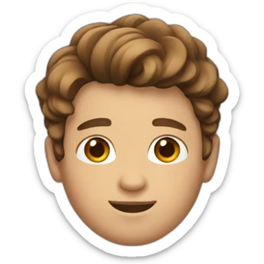 a men with wavy short brown hair sticker