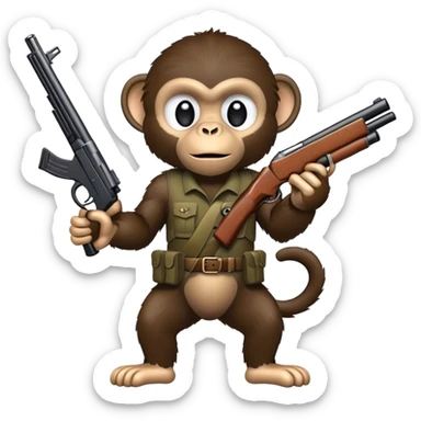 Black Monkey with shotgun sticker