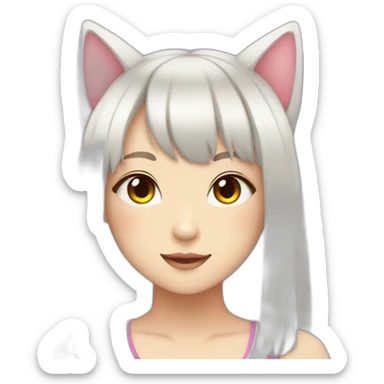 neko girl with rainbow eyes sticker