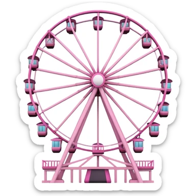 mix light pink dark pink and white girly theme park Ferris wheel sticker