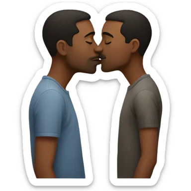 Men kissing sticker