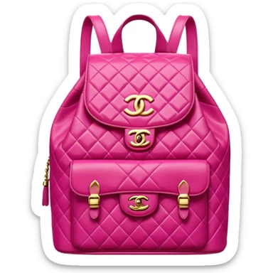 chanel pink backpack gold hardware sticker