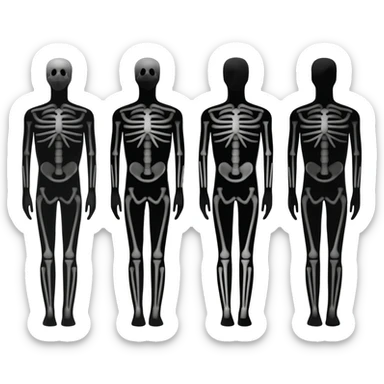 Skeleton made out of black men sticker