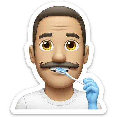 Man with toothbrush mustache sticker