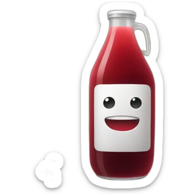 jug of red juice sticker