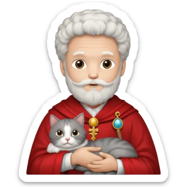 saint nicolaus maar hij houd een kat vast sticker