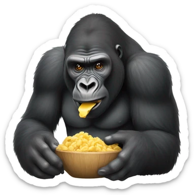 Gorilla eating sticker