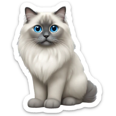 Blue mitted ragdoll sticker